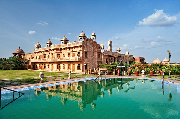 Exploring Khimsar Fort in Rajasthan India with a swimming pool n Digital Download