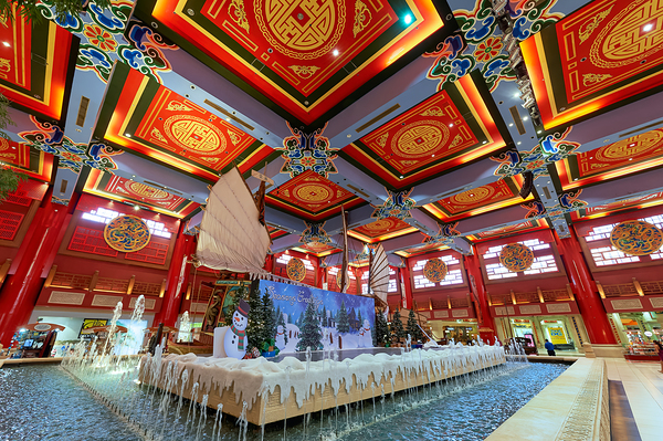 Festive decorations in Chinese themed indoor setting in Dubai Digital Download