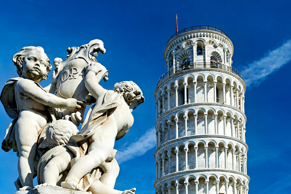 Leaning Tower and fountain in Piazza dei Miracoli in Pisa Digital Download