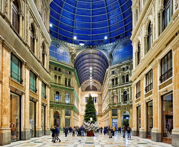 Exploring Galleria Umberto I in Naples during holiday season Digital Download