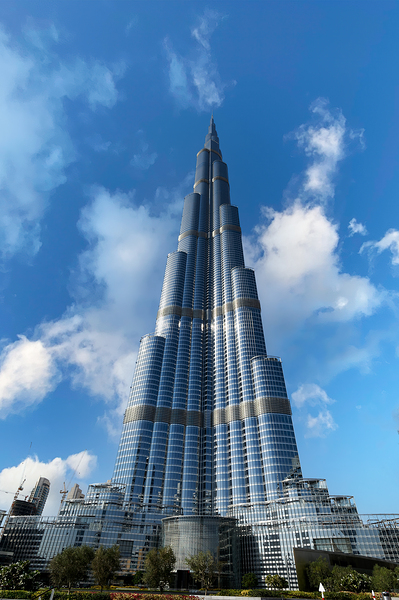 Burj Khalifa stands tall against a blue sky in Dubai UAE Digital Download
