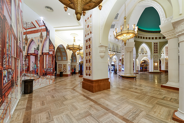 Ornate Middle Eastern interior with chandeliers in Dubai UAE Digital Download