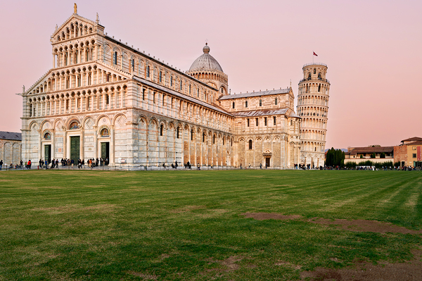 Sunset view of Leaning Tower and Cathedral in Pisa Tuscany Digital Download