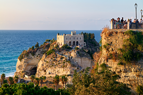 Tourists view Santa Maria dellIsola Monastery in Tropea Calabri Digital Download