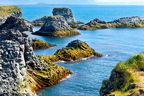 Arnarstapi cliffs show rocky coastline in Iceland Digital Download