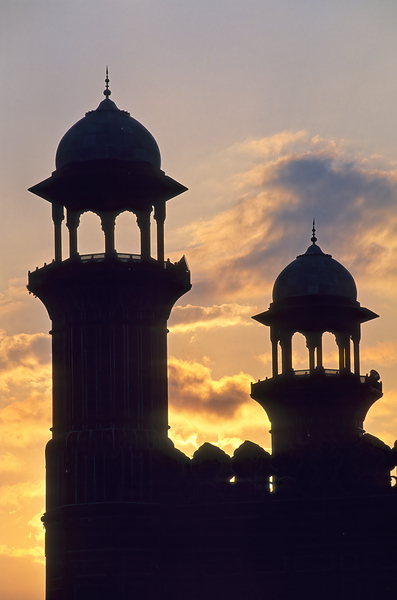 Badshahi mosque towers at sunset in Lahore Digital Download