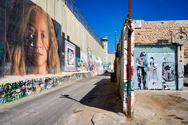 West Bank separation wall in Bethlehem shows murals and artwork Digital Download