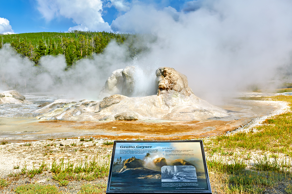 Grotto Geyser erupts in Yellowstone National Park Digital Download
