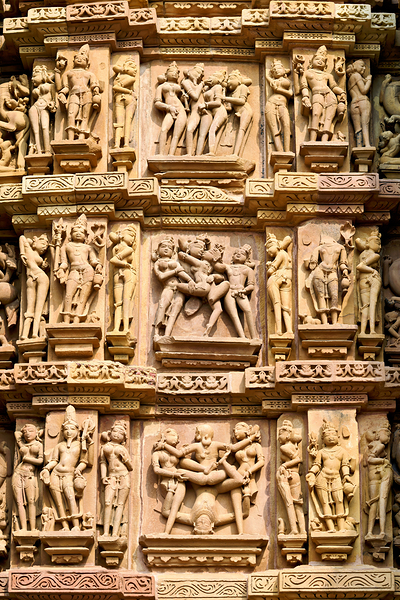 Hindu erotic temples in Khajuraho Madhya Pradesh showcase sculp Digital Download