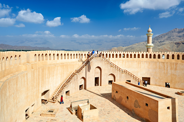 Visit to Nizwa Fort in Oman with visitors and open sky Digital Download