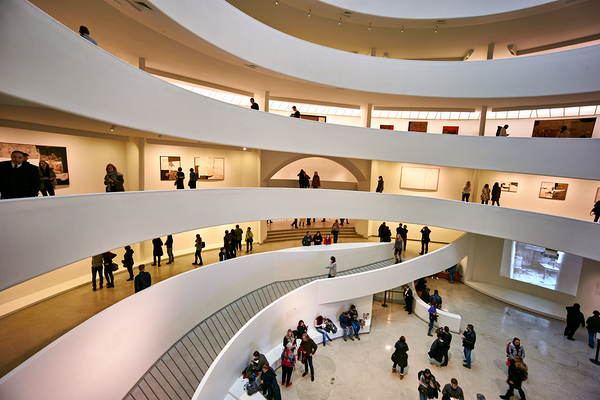 People walk through the spiraled structure of Solomon R Digital Download