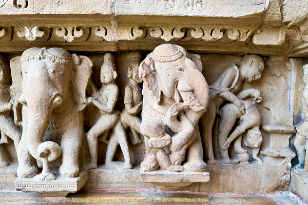 Hindu temples of Khajuraho in Madhya Pradesh showcase carvings Digital Download