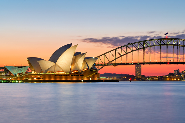 Sydney Opera House and Harbour Bridge at sunset. Digital Download