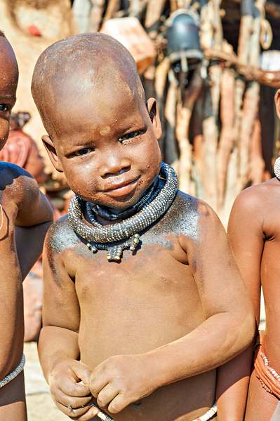 Portrait of child in Himba village in Kunene region of Namibia Digital Download