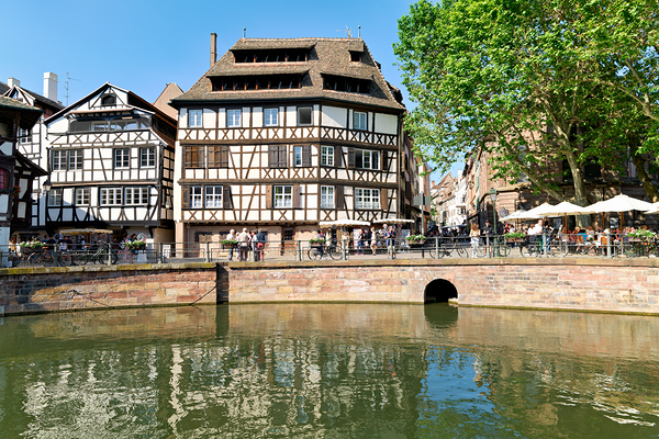 Colored timber houses by the water in Petit France district Digital Download