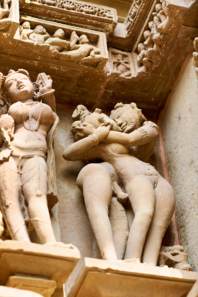 Hindu temples in Khajuraho display intricate erotic carvings Digital Download