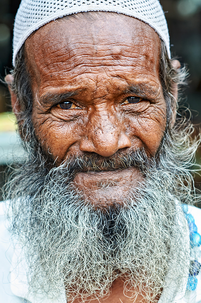 Old man in Rajasthan Jodhpur with a long beard and thoughtful ga Digital Download