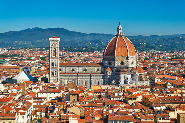 View of Florence with the Duomo and cityscape on a sunny day Digital Download