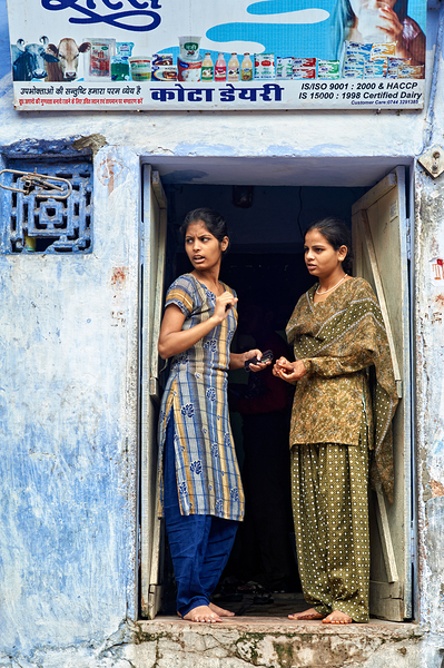 Women stand at their house door in Bundi Rajasthan Digital Download