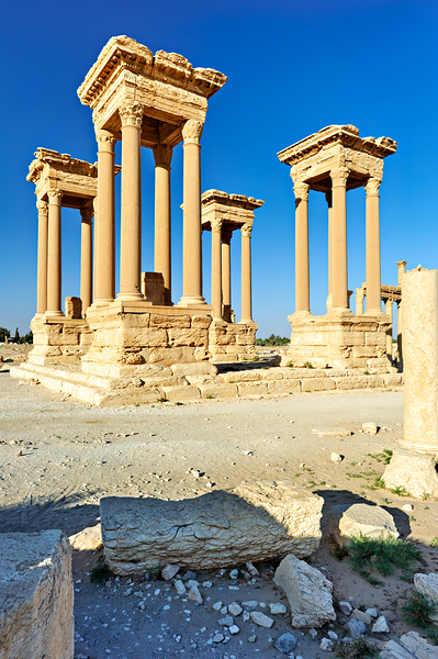 Tetrapylon in Palmyra showing ancient architecture and ruins Digital Download