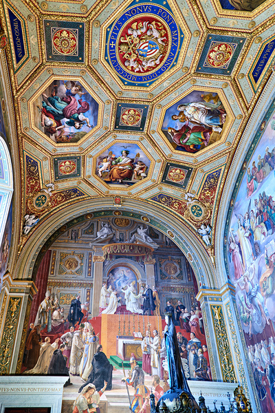 Exploring frescoes in the Raphael rooms at Vatican Museums Digital Download
