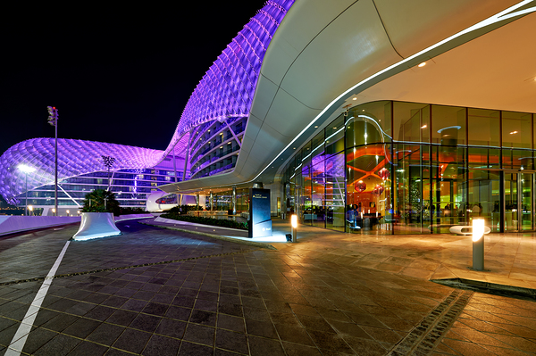 W Abu Dhabi Yas Island hotel entrance at night Digital Download