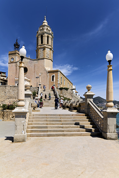 Sitges Catalunya Spain. Church esglesia de Sant Bartomeu i Santa Tecla Digital Download