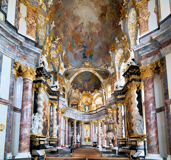 Hofkirche court church in Wurzburg along the Romantic Road in Ba Digital Download
