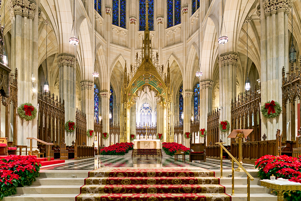 St. Patricks Cathedral interior in Manhattan during holiday sea Digital Download