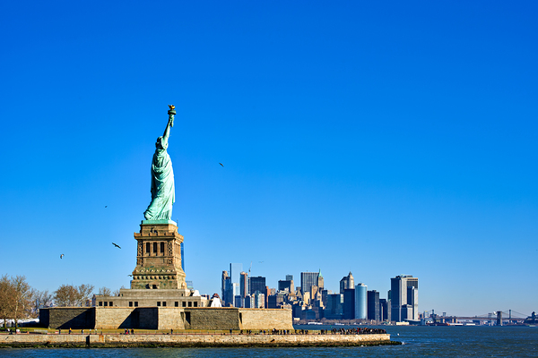 Statue of Liberty stands tall on Liberty Island in New York City Digital Download