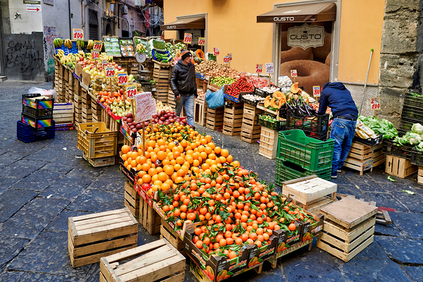 Greengrocer selling fruits and vegetables in Naples Campania Ita Digital Download