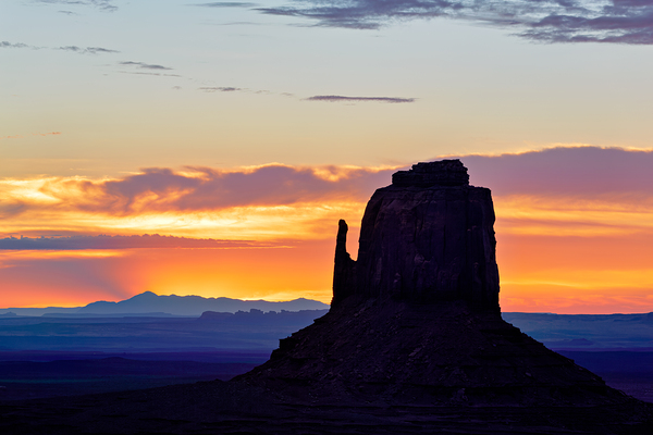 Sunset view over Monument Valley in Utah with dark silhouettes Digital Download
