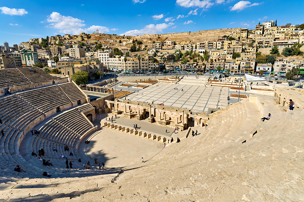 Visit the Roman Theater in Amman Jordan with a view of the city Digital Download
