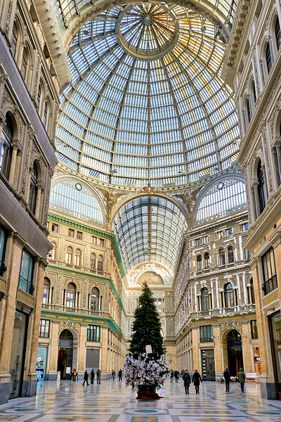 Visitors enjoy Galleria Umberto I in Naples for the holidays Digital Download