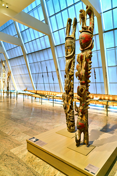 Oceanic Art display in Metropolitan Museum of Art with figures Digital Download