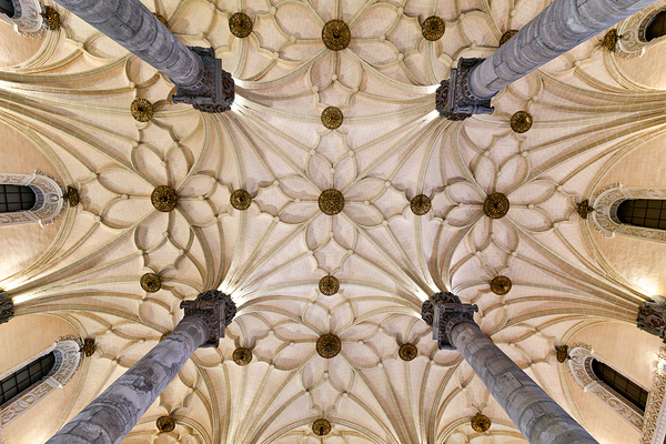 Artistic ceiling design in Zaragoza exhibition hall Roll Print