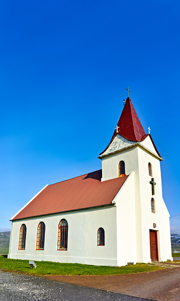 Ingjaldsoll church in Iceland shows simple architecture Digital Download