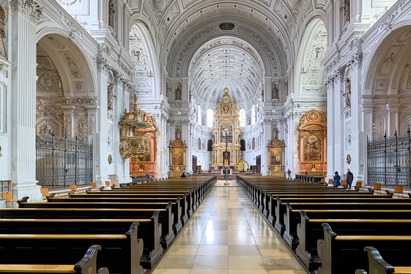 Interior view of St. Michael Church in Munich Germany Digital Download