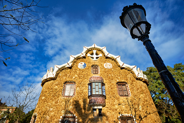 Gable of the fairytale house in park guell barcelona Digital Download