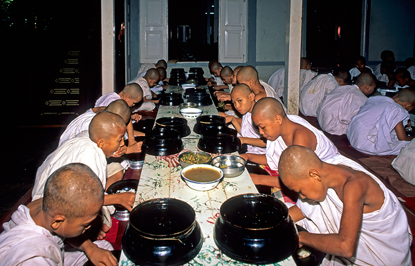 Monks having lunch in Mandalay during the day Digital Download