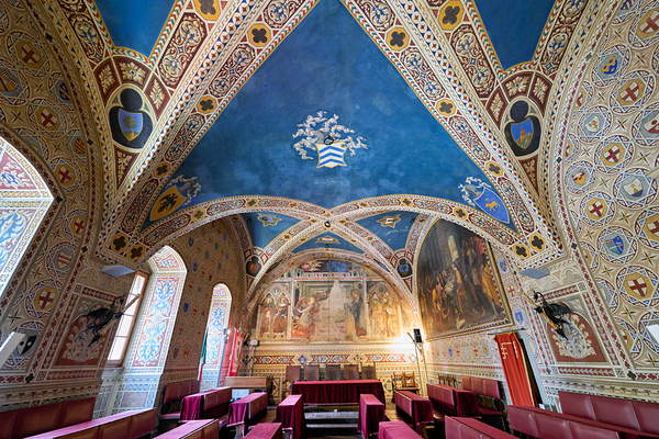 Inside the frescoed Sala del Consiglio in Volterra Tuscany Digital Download
