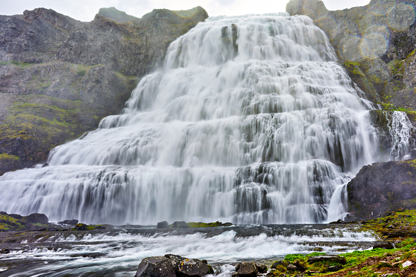 Visiting Dynjandi Waterfall in Iceland during daytime Digital Download