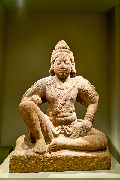 Sculpture of a seated figure in the Asian Art Gallery in Manhatt Digital Download