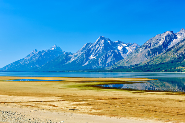 Mountains reflect in the water at Grand Teton National Park Digital Download