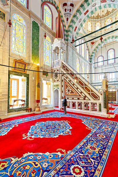 People visit Fatih Mosque in Istanbul Digital Download