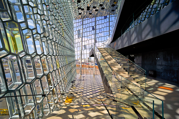 Exploring Harpa Opera House in Reykjavik Iceland on a sunny day Digital Download