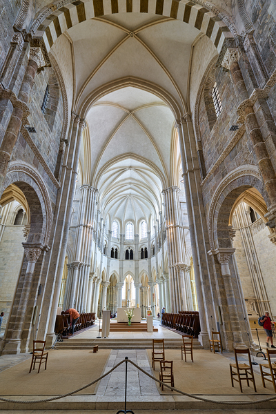 Vezelay Abbey in Bourgogne France shows its interior architectur Digital Download