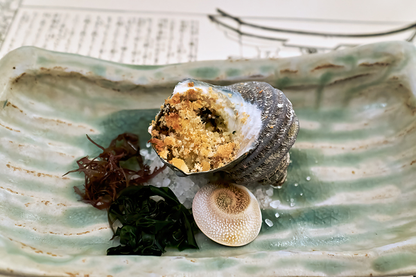 Traditional Japanese cuisine served in a restaurant in Miyajima Digital Download