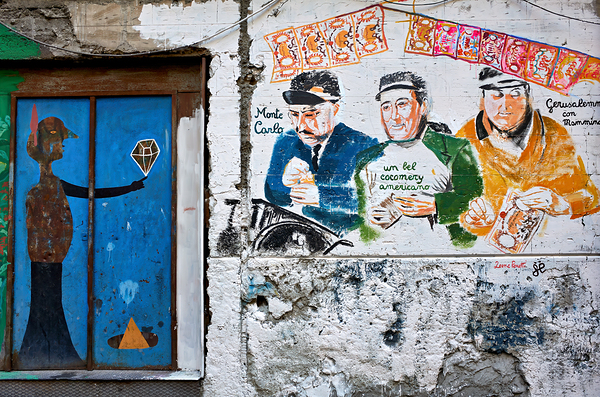 Street art in Quartieri Spagnoli reflects local culture in Naple Digital Download