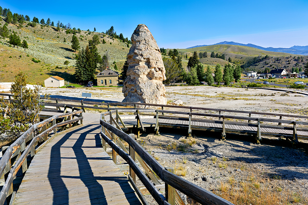 Exploring liberty cap in yellowstone national park usa Digital Download